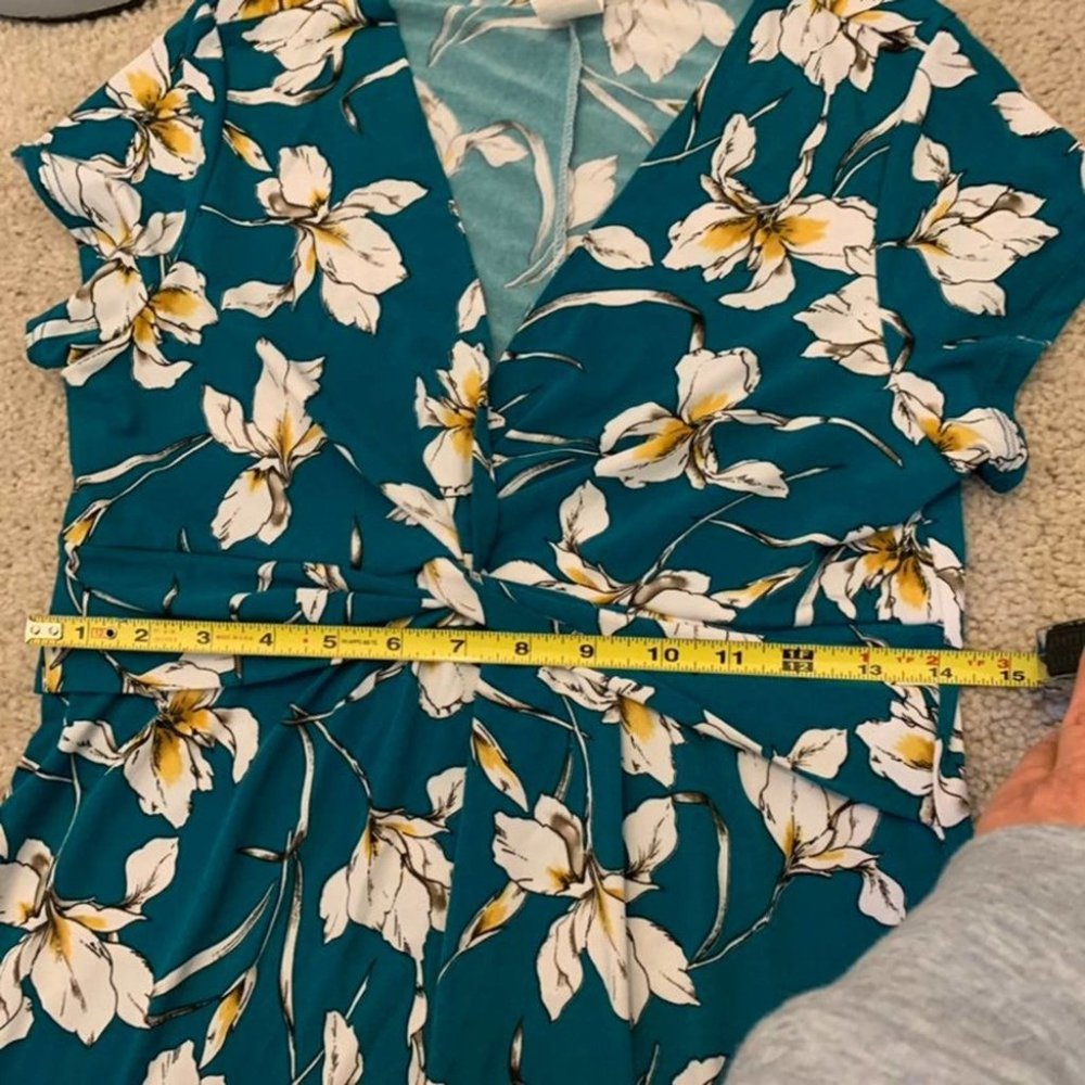 Moci Green Floral Midi Shirtdress S - Picture 6 of 7